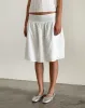 Aristia Midi Skirt in Woven Broderie White sold by Motel Rocks