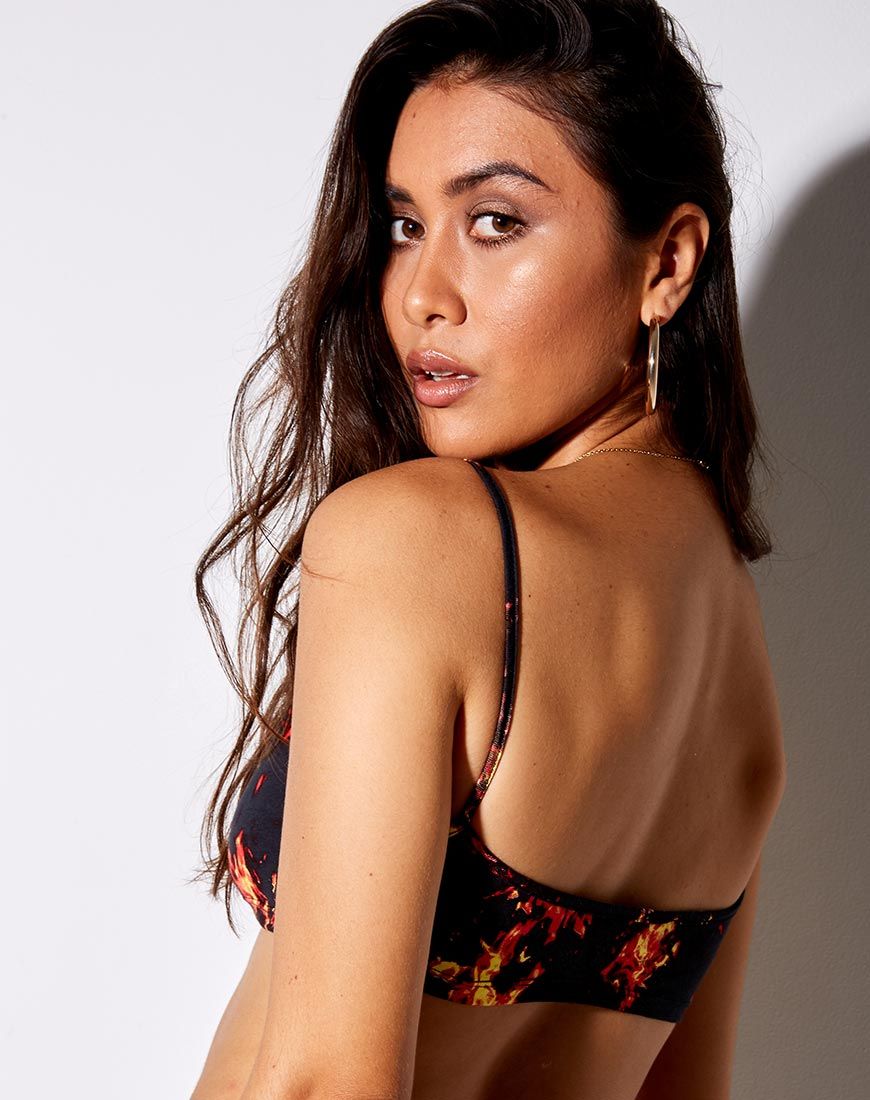 Micro Crop Top in Fire sold by Motel Rocks product image thumbnail 3