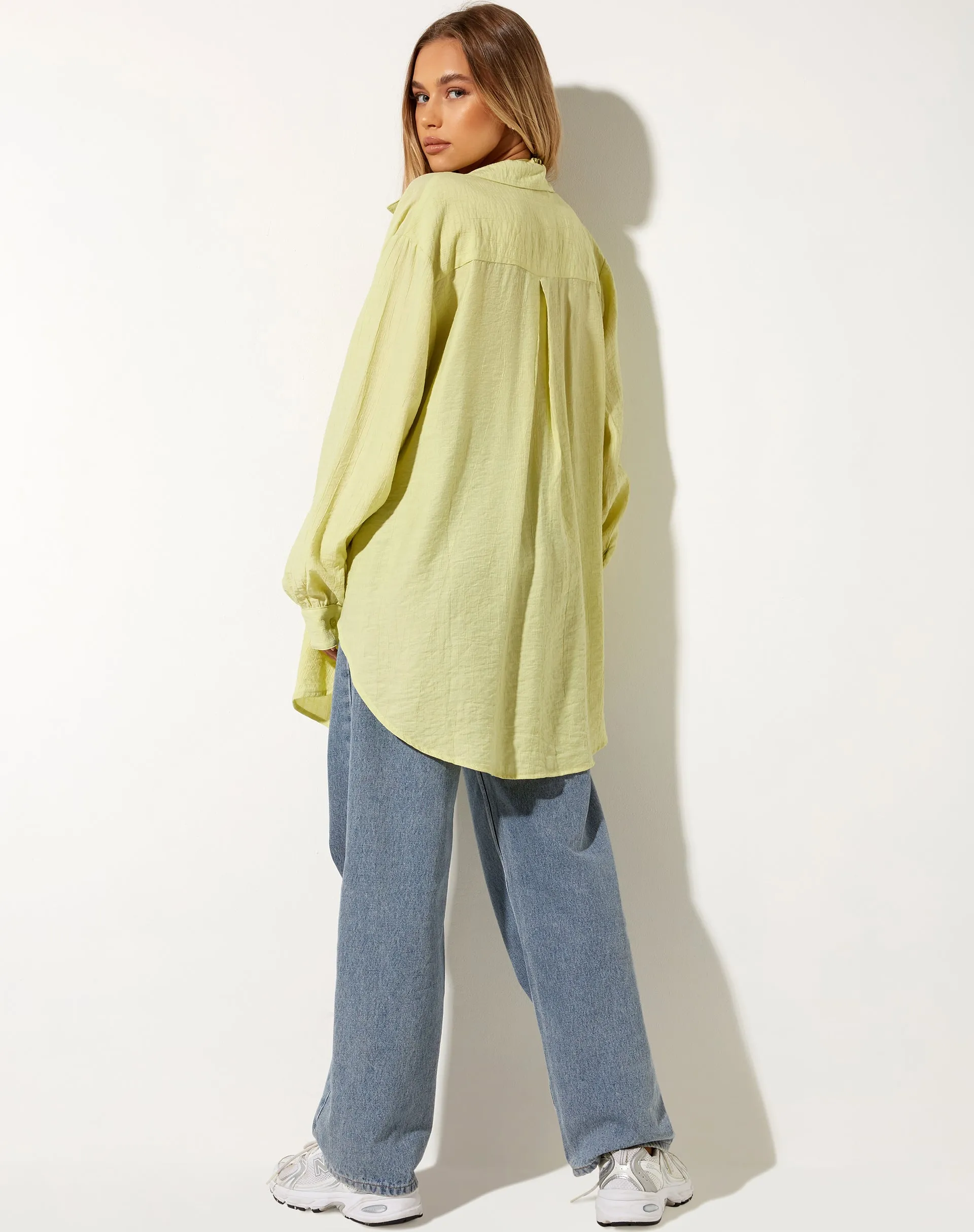 Dael Oversized Shirt in Crinkle Sage sold by Motel Rocks product image thumbnail 5