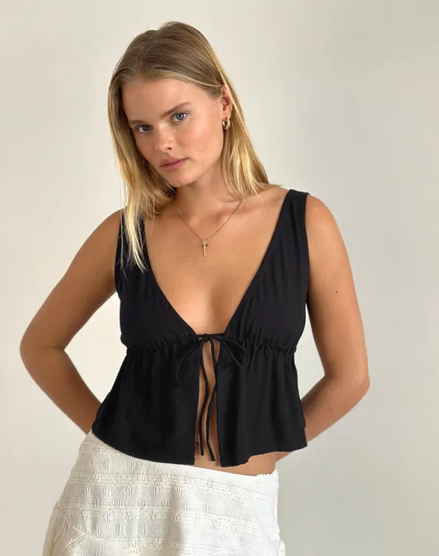 Rolia Cami Top in Black sold by Motel Rocks