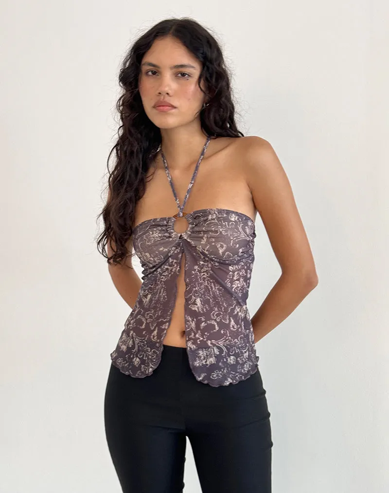 Janar Top in Batik Botanical Brown sold by Motel Rocks product image thumbnail 5