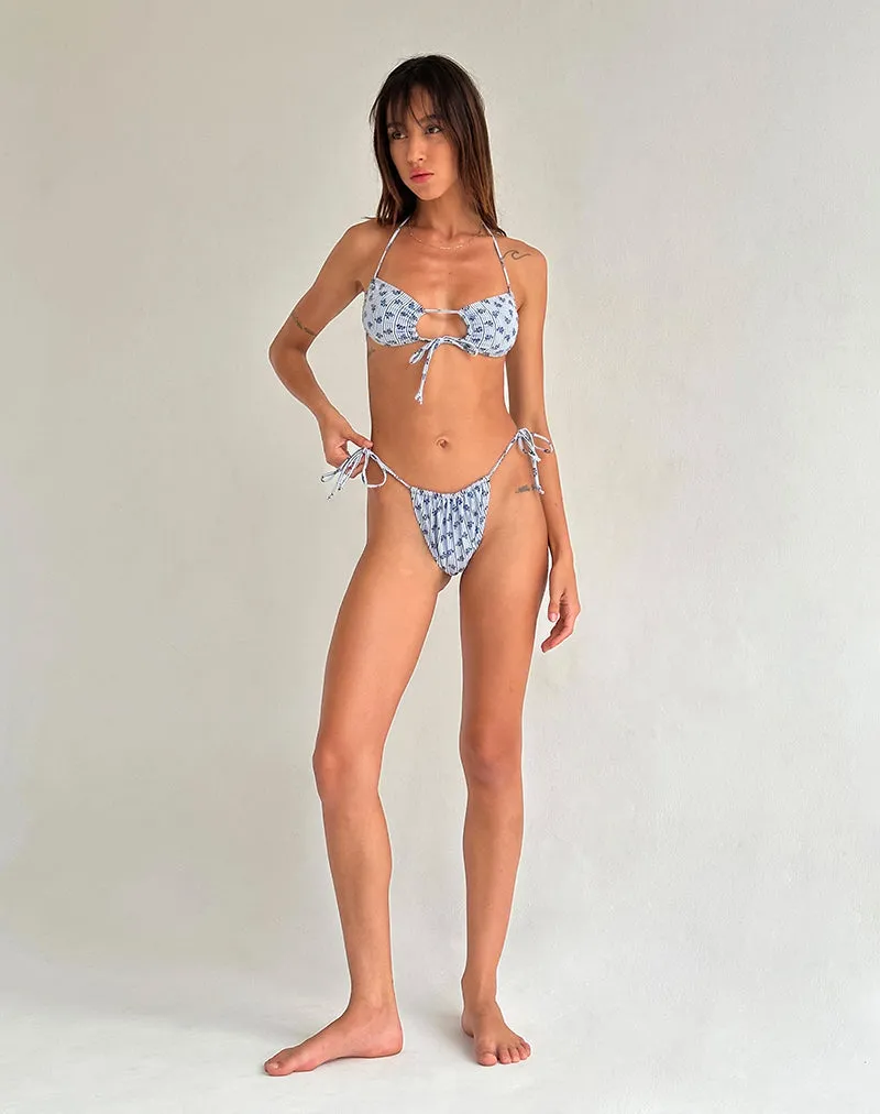 Leyna Bikini Bottom in Floral Stripe sold by Motel Rocks product image thumbnail 3