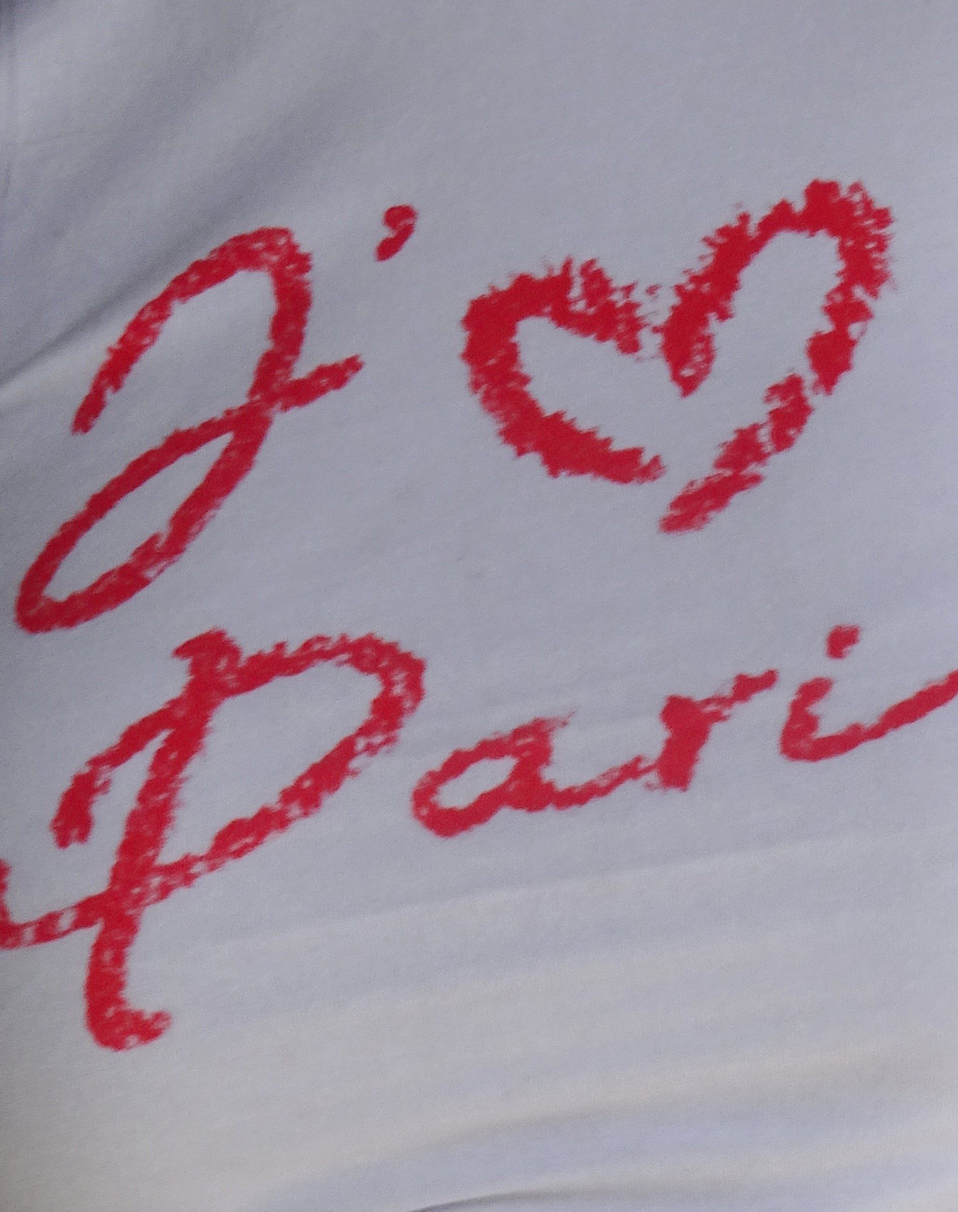Sutin Baby Tee in White with I Love Pari Graphic sold by Motel Rocks product image thumbnail 5
