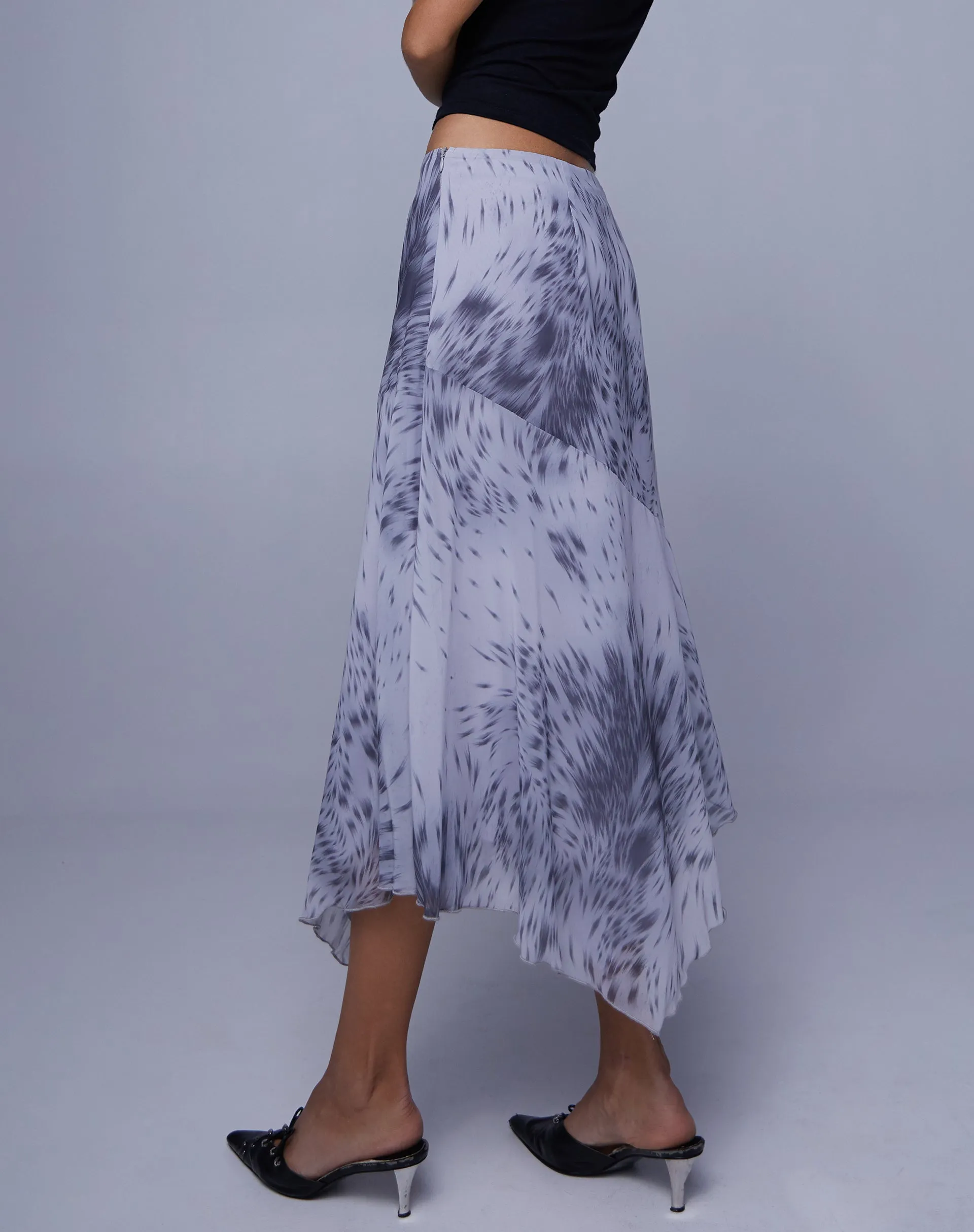 Cinta Low Rise Midi Skirt in Distorted Animal Print sold by Motel Rocks product image thumbnail 5