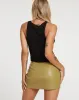 Ima Mini Skirt in PU Leaf Green sold by Motel Rocks