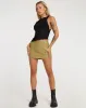 Ima Mini Skirt in PU Leaf Green sold by Motel Rocks