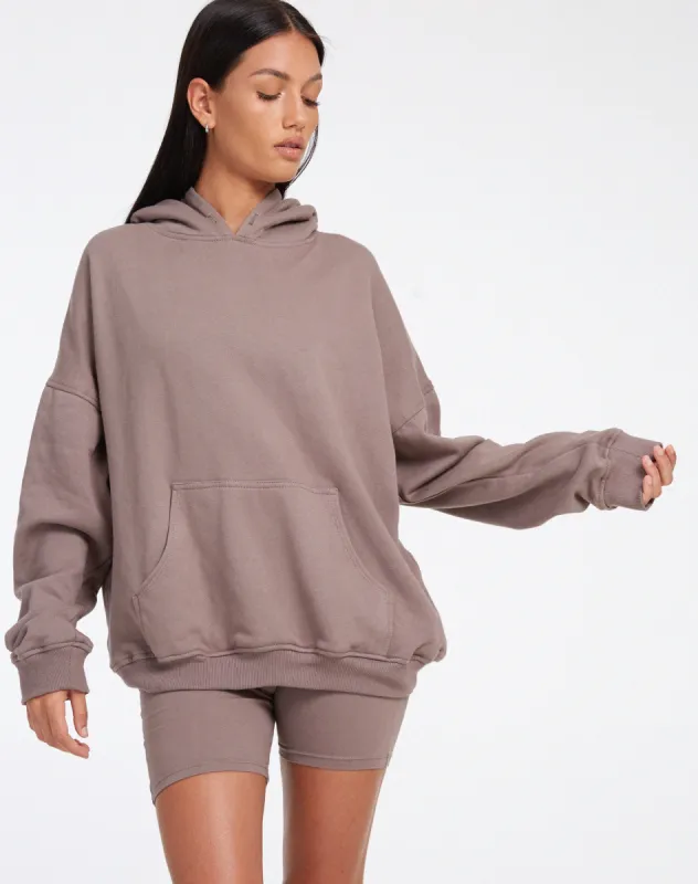 Oversize Hoodie in Fleece Antler sold by Motel Rocks