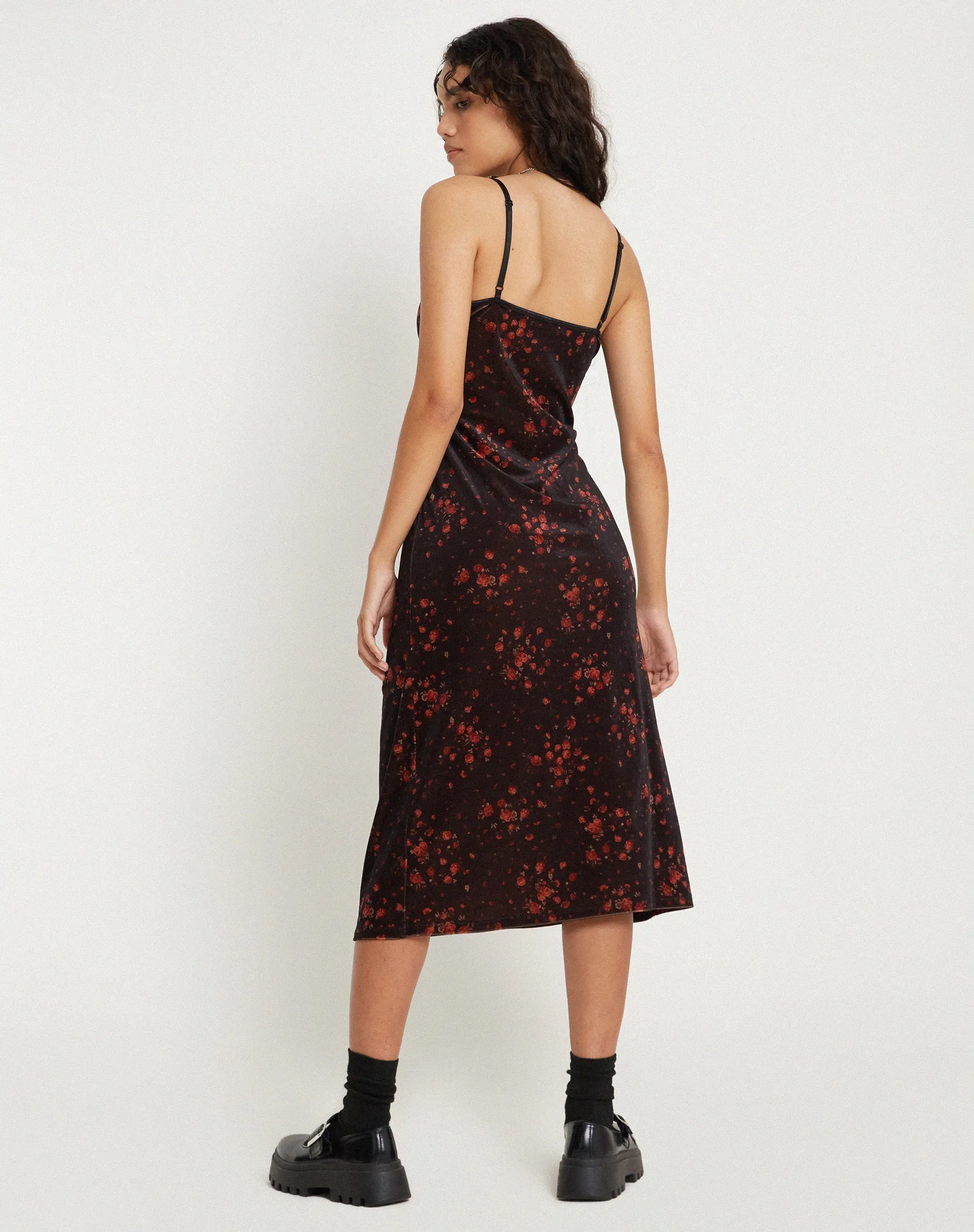 Camelia Maxi Dress in Rose Cluster Velvet sold by Motel Rocks product image thumbnail 3