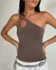 Odette O Ring Detail Top in Slinky Mocha sold by Motel Rocks