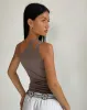 Odette O Ring Detail Top in Slinky Mocha sold by Motel Rocks