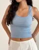 Roxe Ribbed Vest Top in Nantucket Blue sold by Motel Rocks