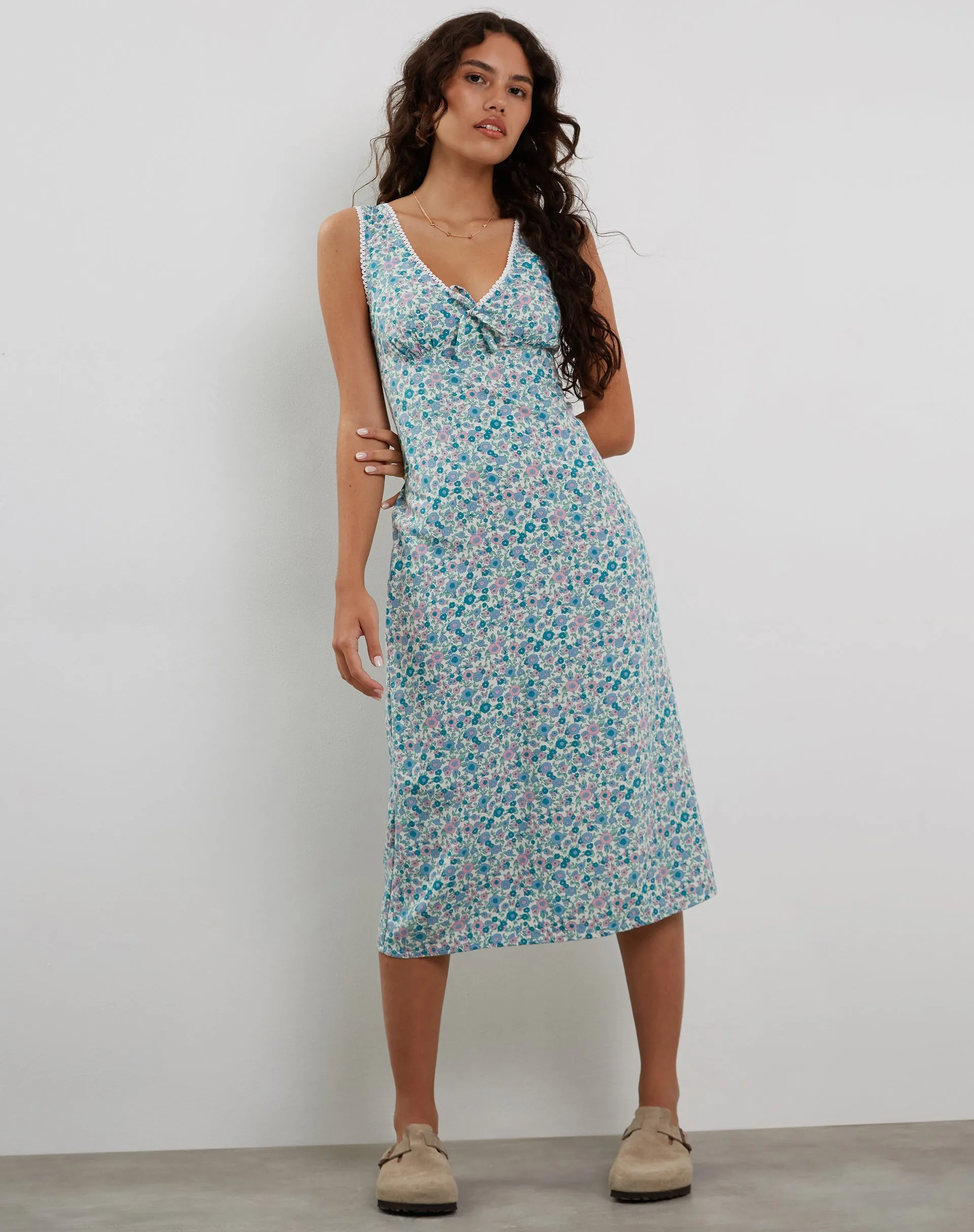 Lavisha Midi Dress in Flower Power Blue sold by Motel Rocks product image thumbnail 4