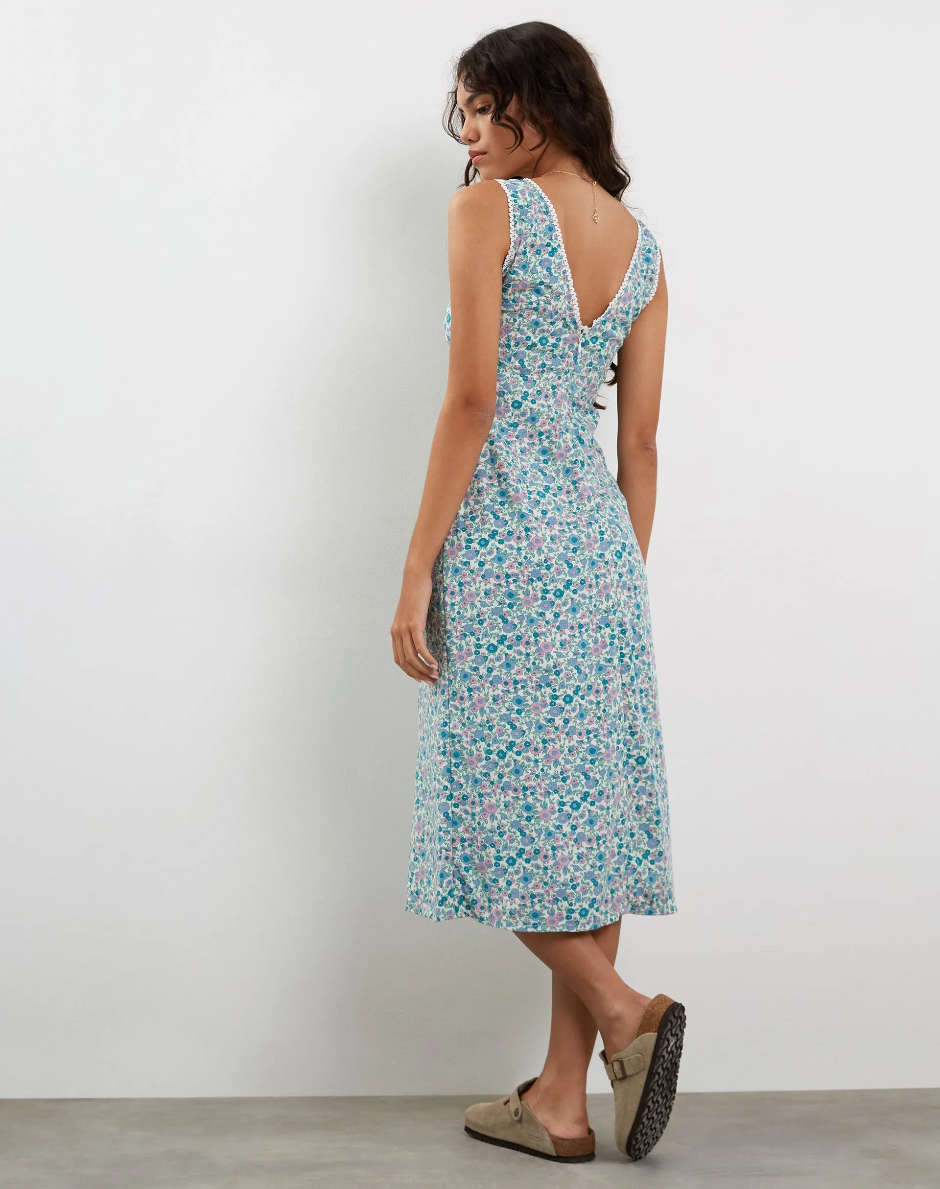Lavisha Midi Dress in Flower Power Blue sold by Motel Rocks product image thumbnail 2