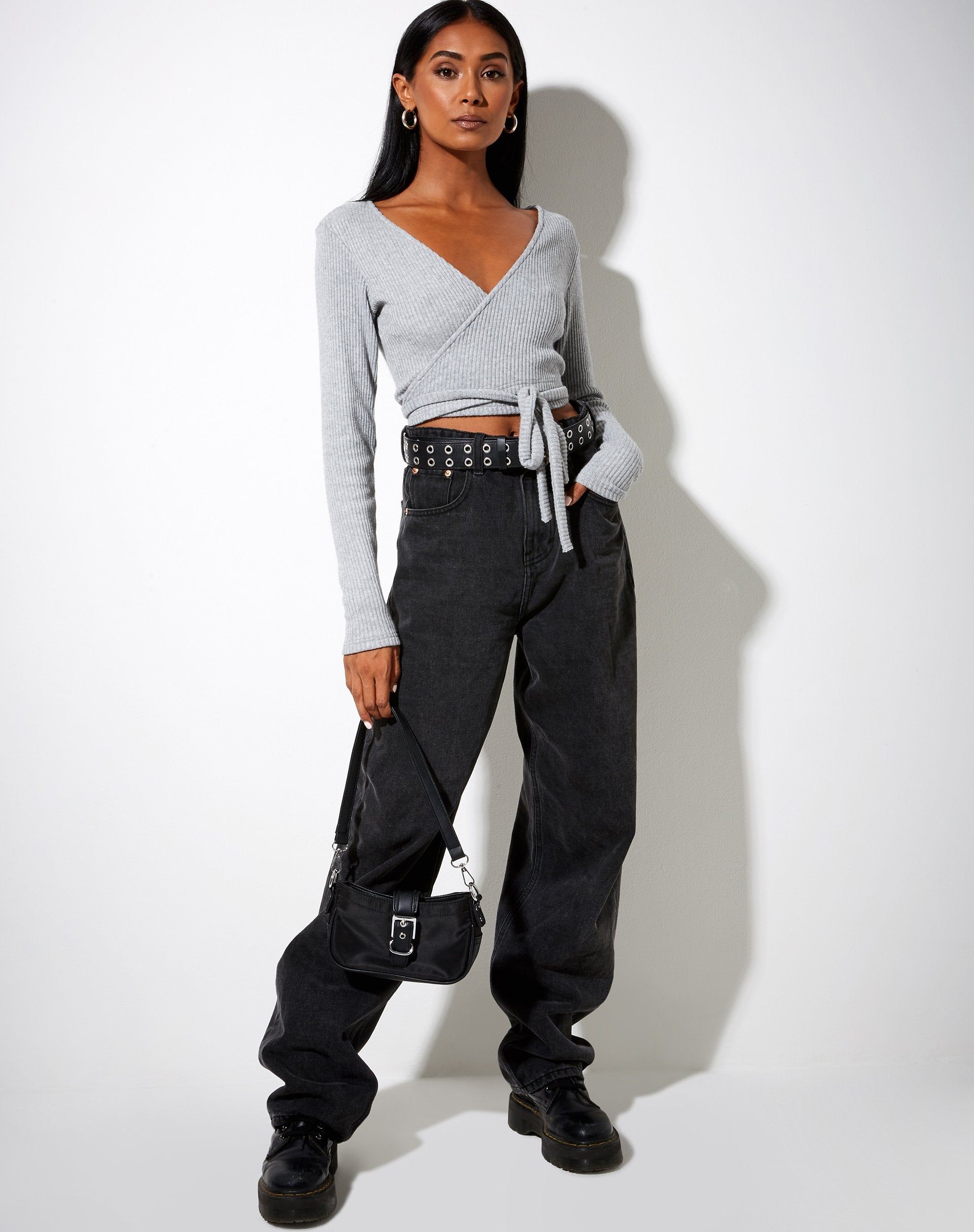 Bianca Top in Grey Marl sold by Motel Rocks product image thumbnail 2