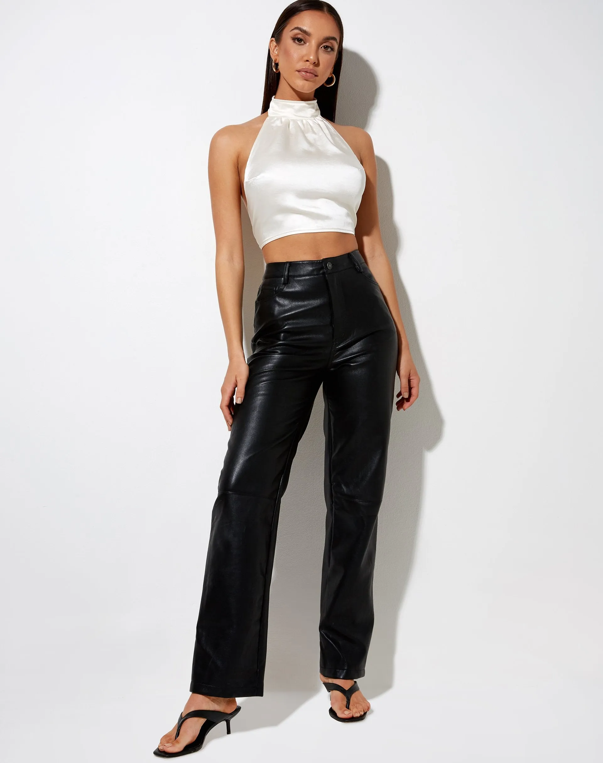 Noela Crop Top in Satin Ivory sold by Motel Rocks product image thumbnail 3