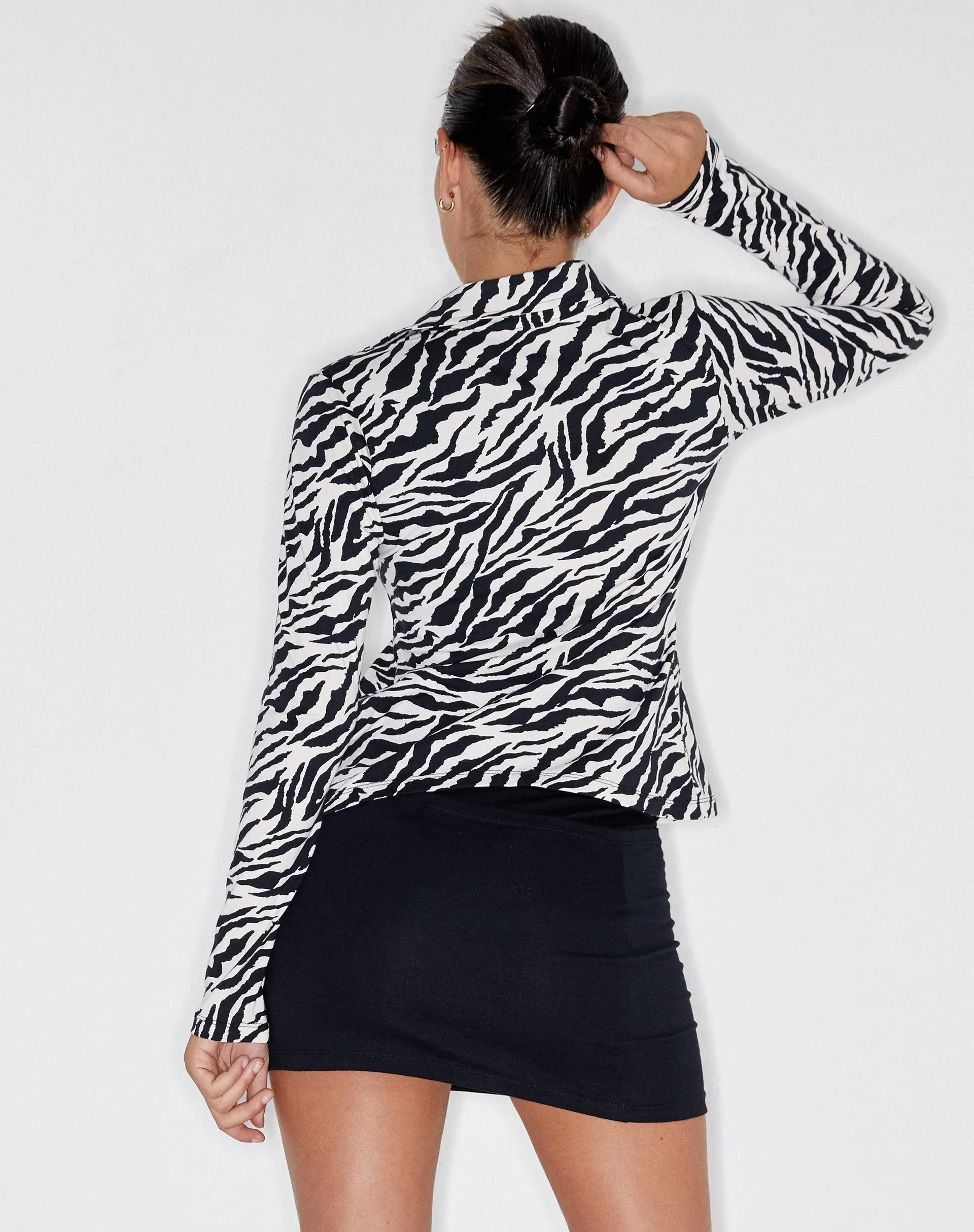 Ruix Long Sleeve Top in 90's Zebra sold by Motel Rocks product image thumbnail 3