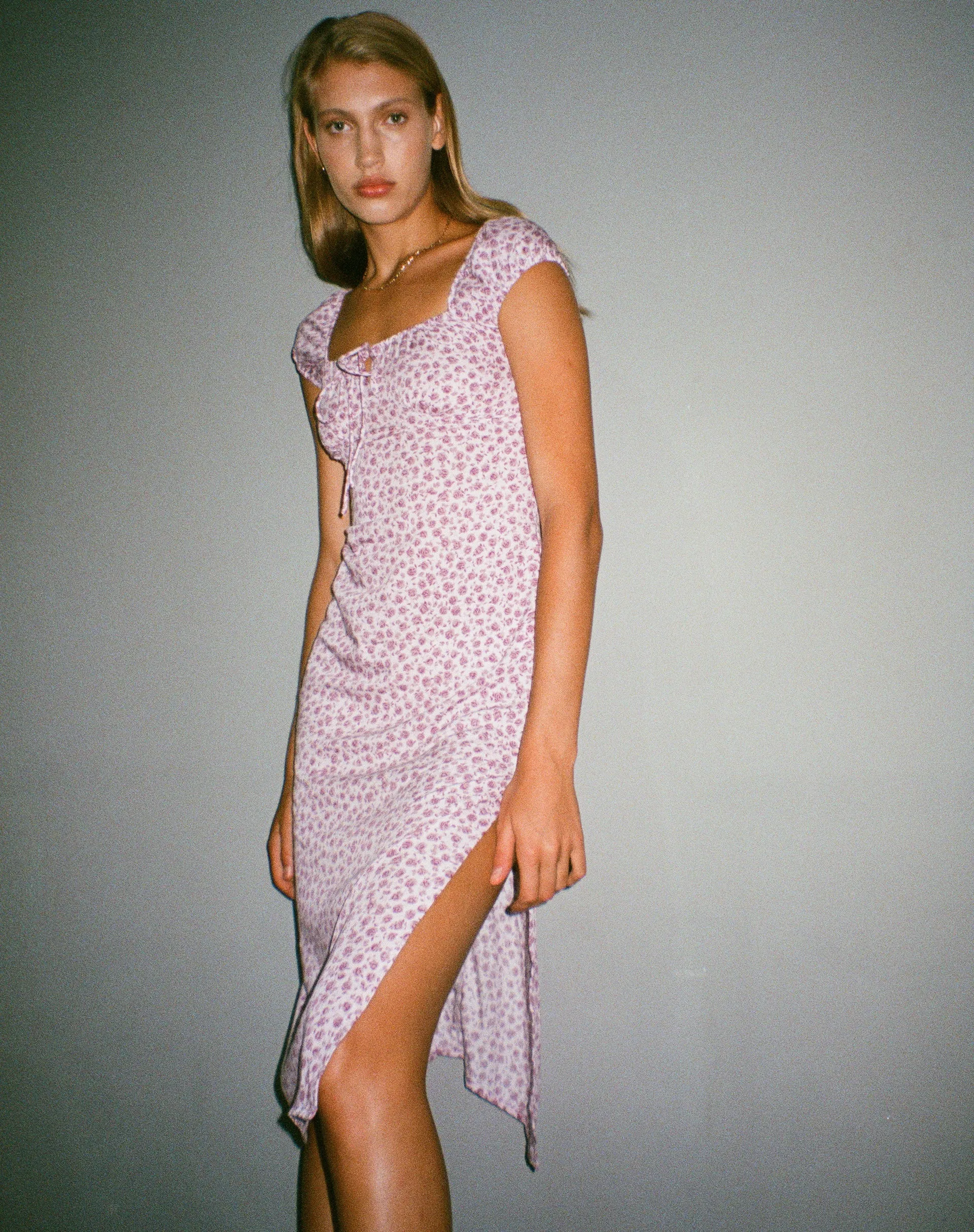 Lona Midi Dress in Ditsy Rose Lilac sold by Motel Rocks product image thumbnail 2