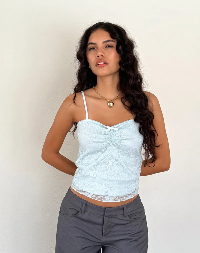 Hali Cami Top in Ice Blue Orchid Lace sold by Motel Rocks product image thumbnail 4