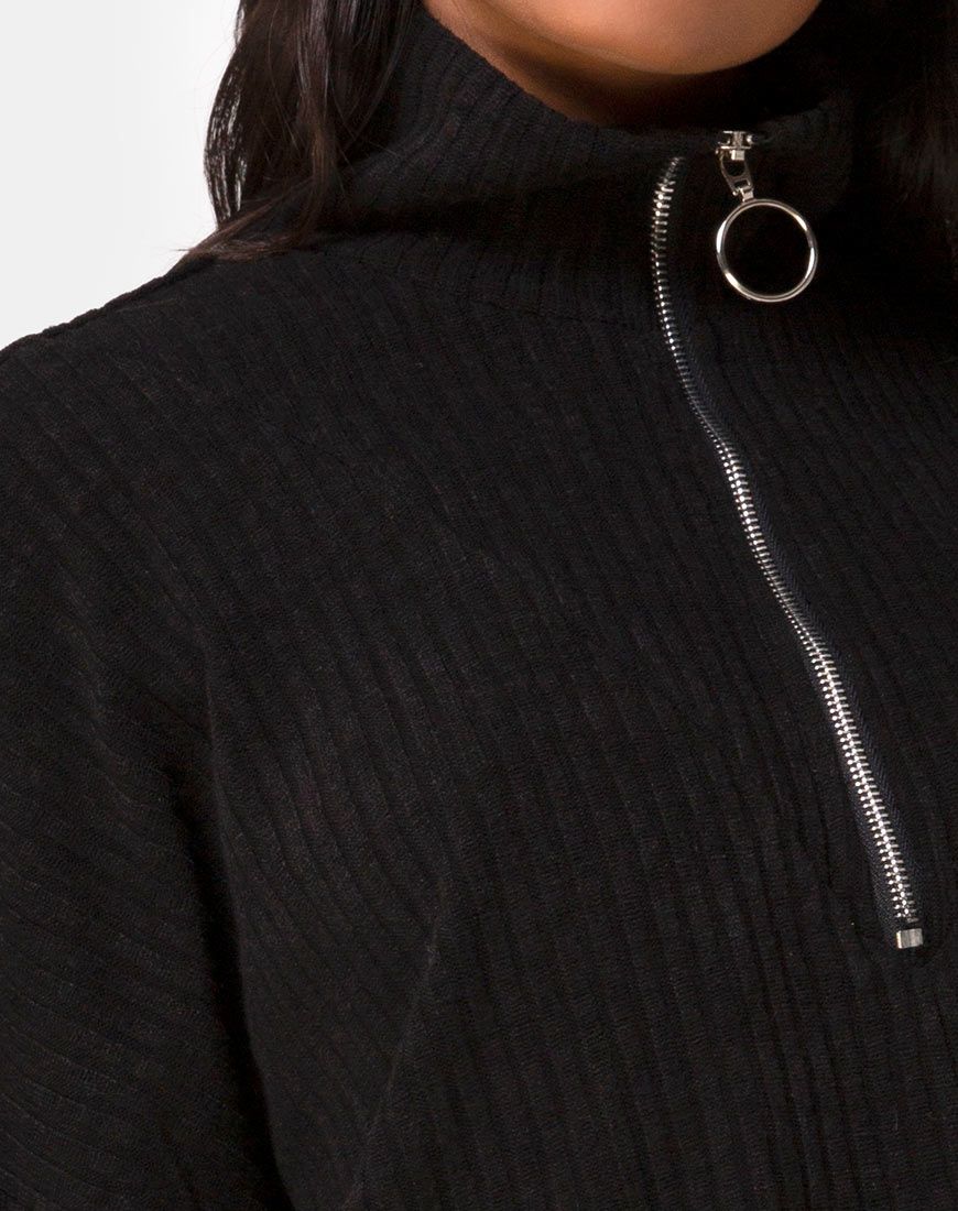 Vinnie Jumper in Knit Black sold by Motel Rocks product image thumbnail 4