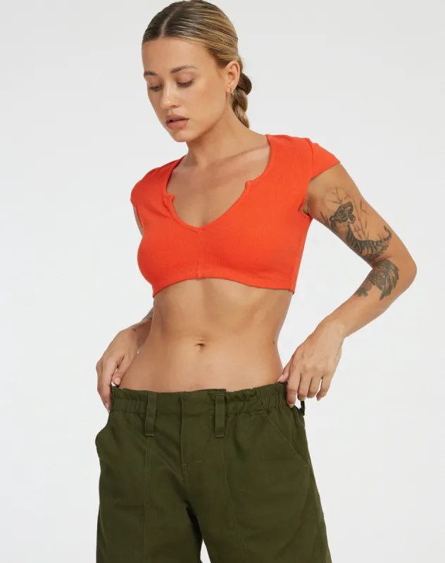 Guanna Crop Top in Red sold by Motel Rocks