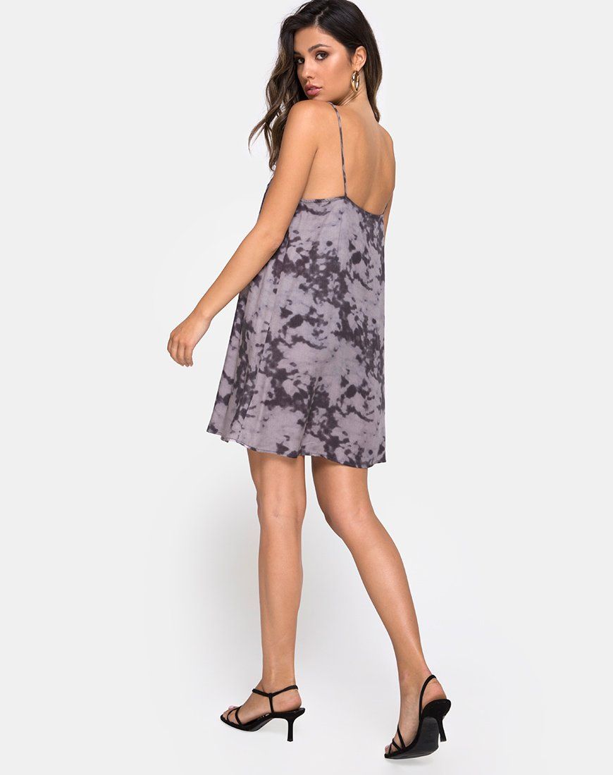 Sanna Slip Dress in Bleached Tie Dye Grey sold by Motel Rocks product image thumbnail 4