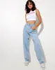 Sude Vest Top in Lycra White Centre Of Attention sold by Motel Rocks