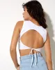 Sude Vest Top in Lycra White Centre Of Attention sold by Motel Rocks