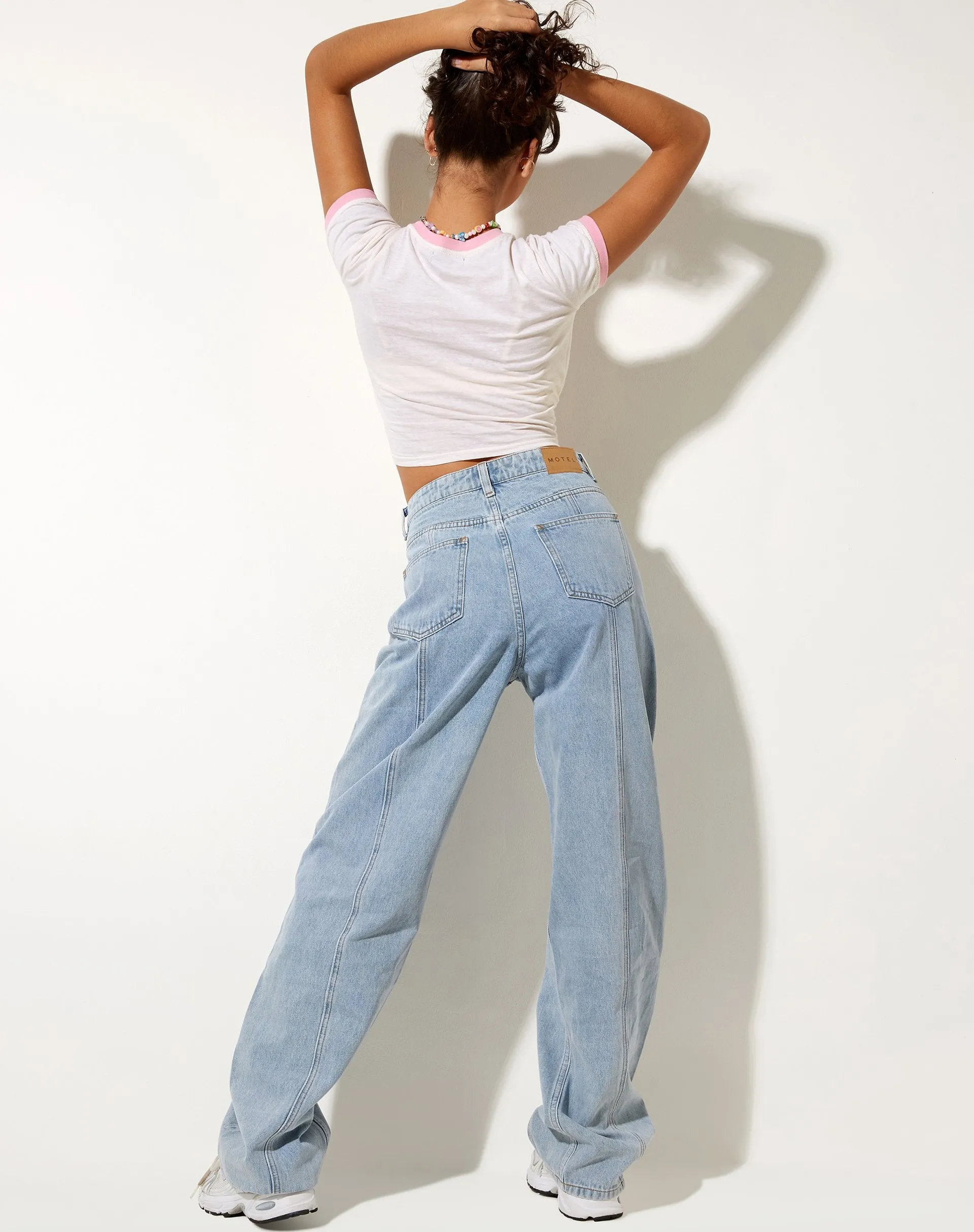 Ringer Tee in Winter White Peony Bind Its Not Me Its You sold by Motel Rocks product image thumbnail 5