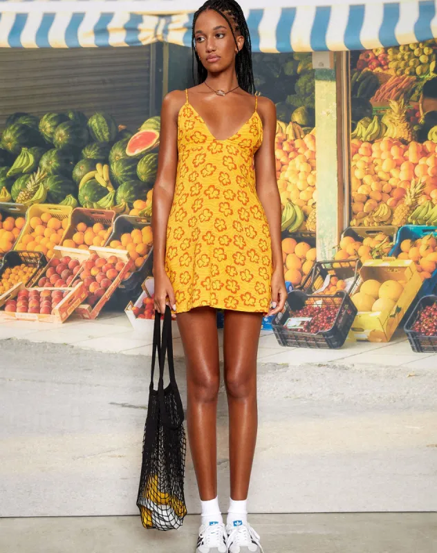 MOTEL X BARBARA Senor Mini Dress in Hibiscus Zebra Orange made by Motel Rocks