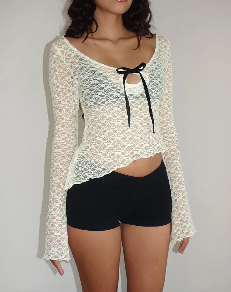 Adas Unlined Long Sleeve Top in Lace Ivory sold by Motel Rocks product image thumbnail 5
