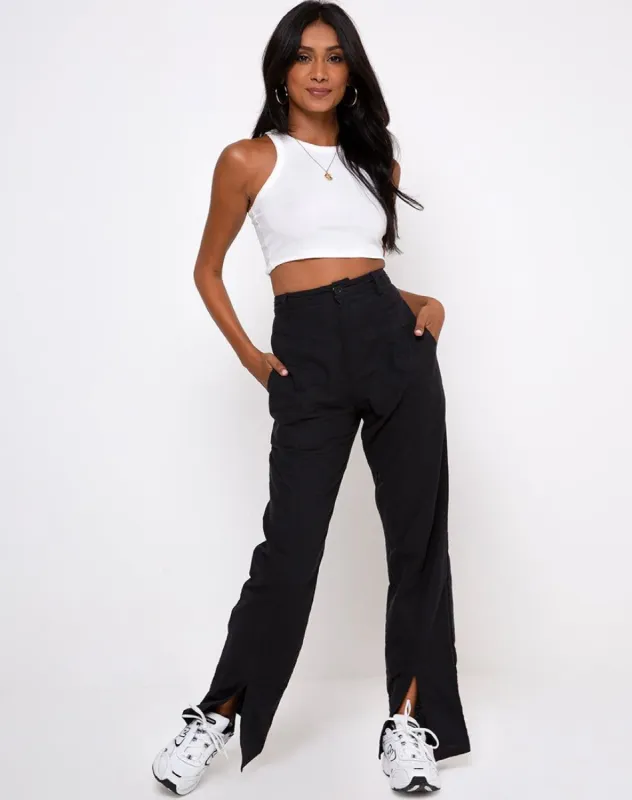 Gesta Trouser in Black sold by Motel Rocks