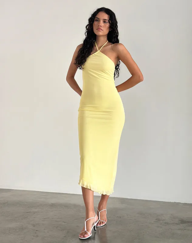 Ribka Midi Dress in Mesh Lemon sold by Motel Rocks