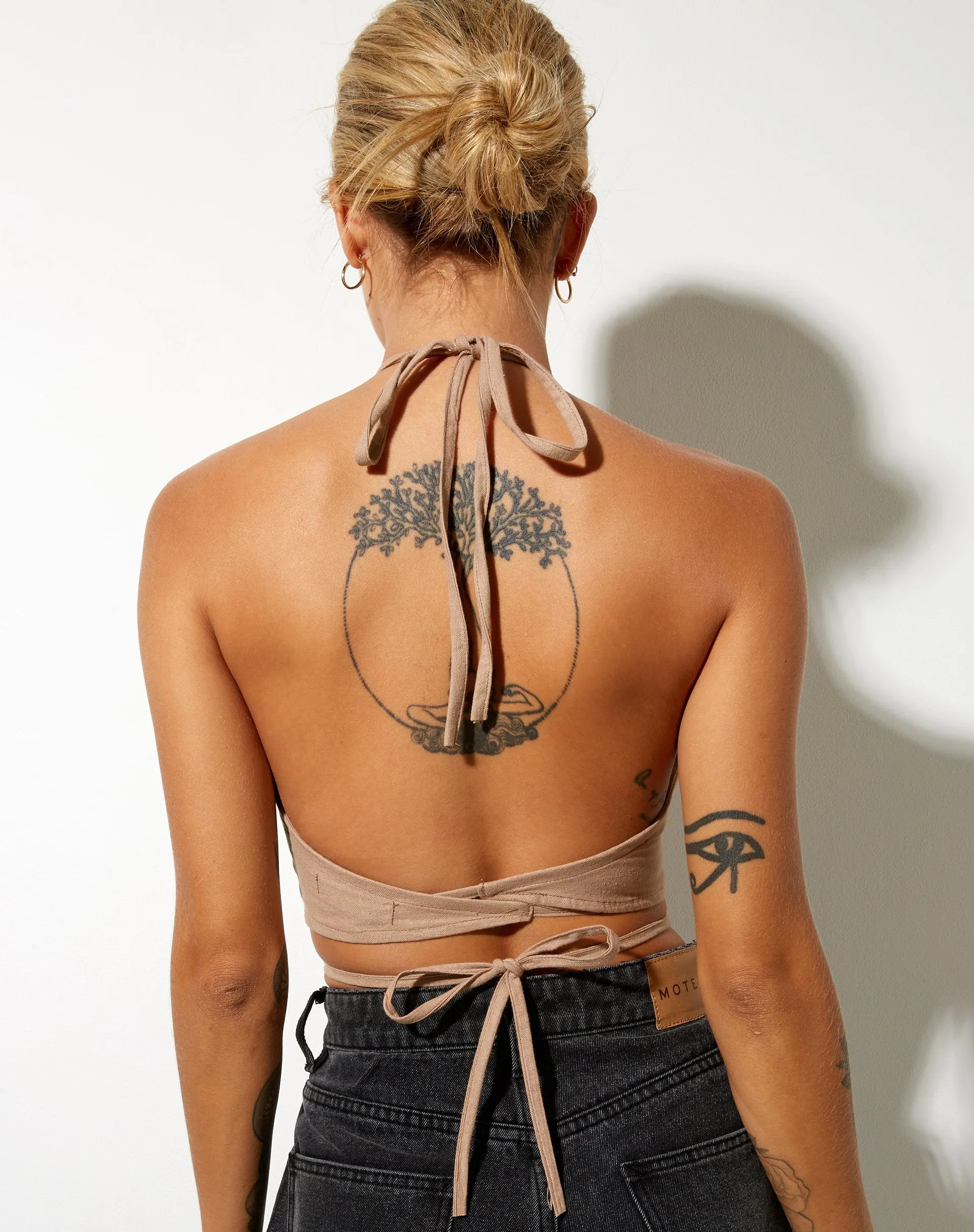 Wu Crop Top in Rami Biscuit sold by Motel Rocks product image thumbnail 2