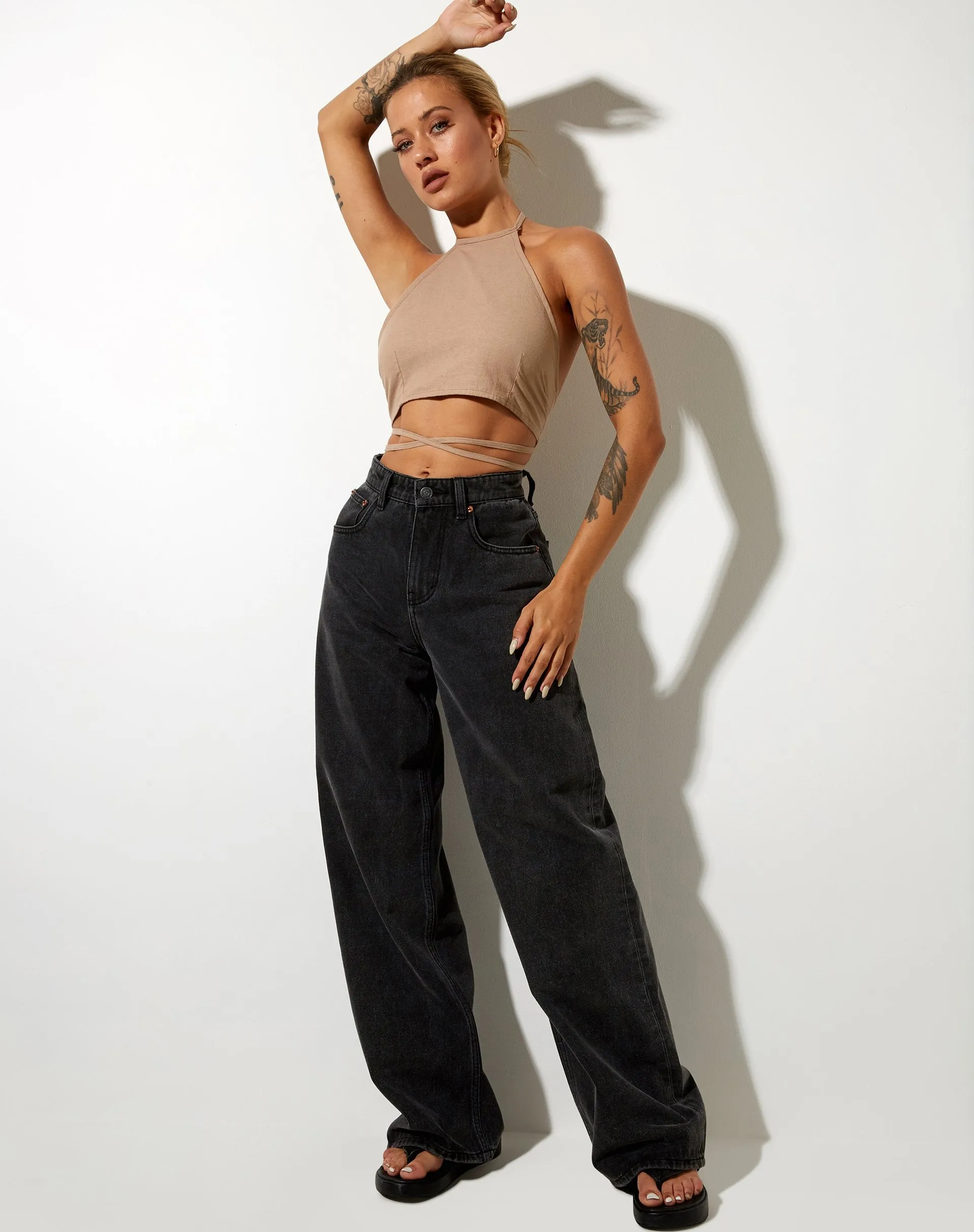 Wu Crop Top in Rami Biscuit sold by Motel Rocks product image thumbnail 3