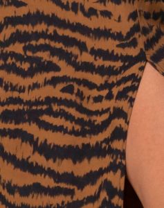 Saika Midi Skirt in Animal Drip Brown sold by Motel Rocks