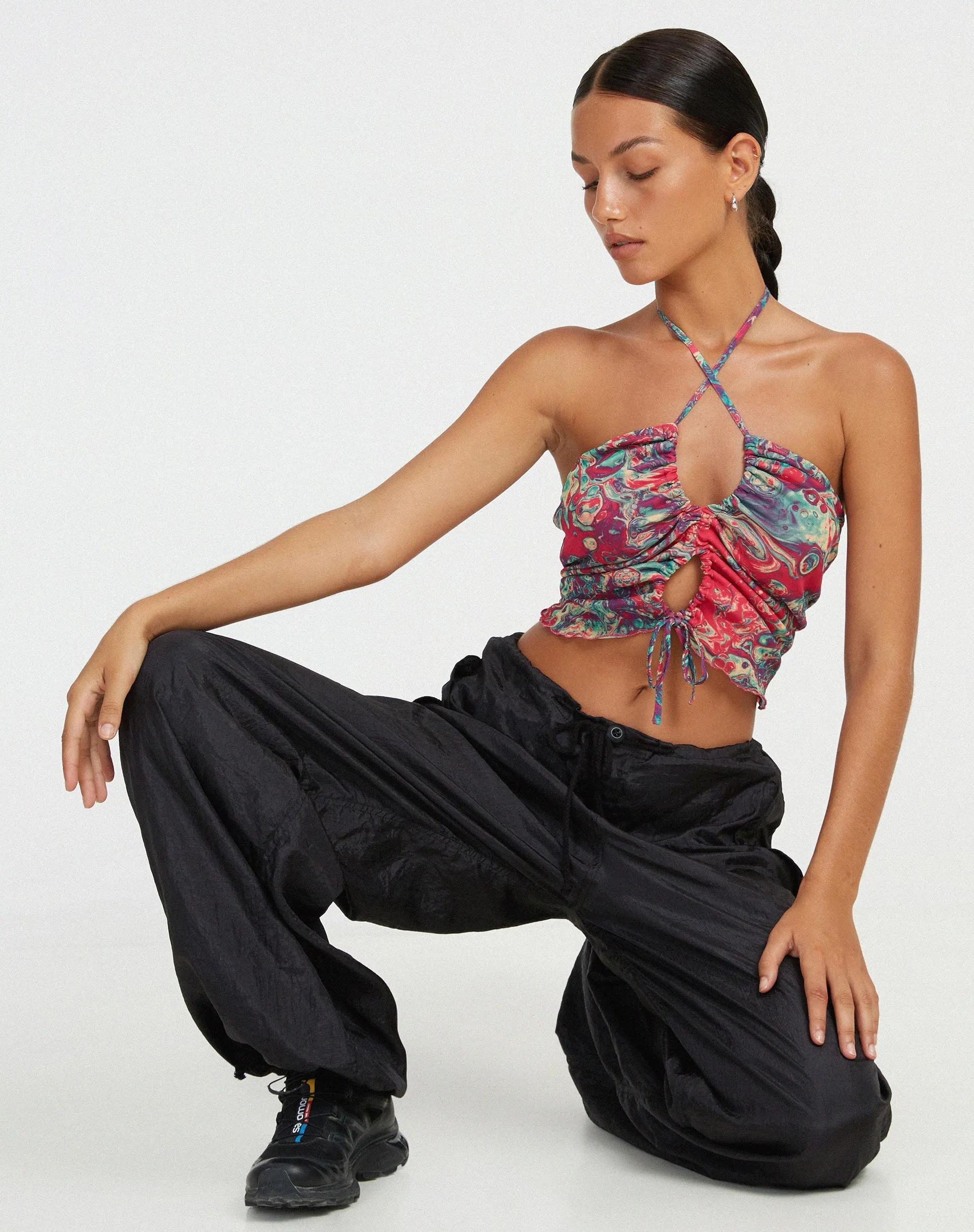 Fusena Cutout Top in Festival Print sold by Motel Rocks product image thumbnail 2