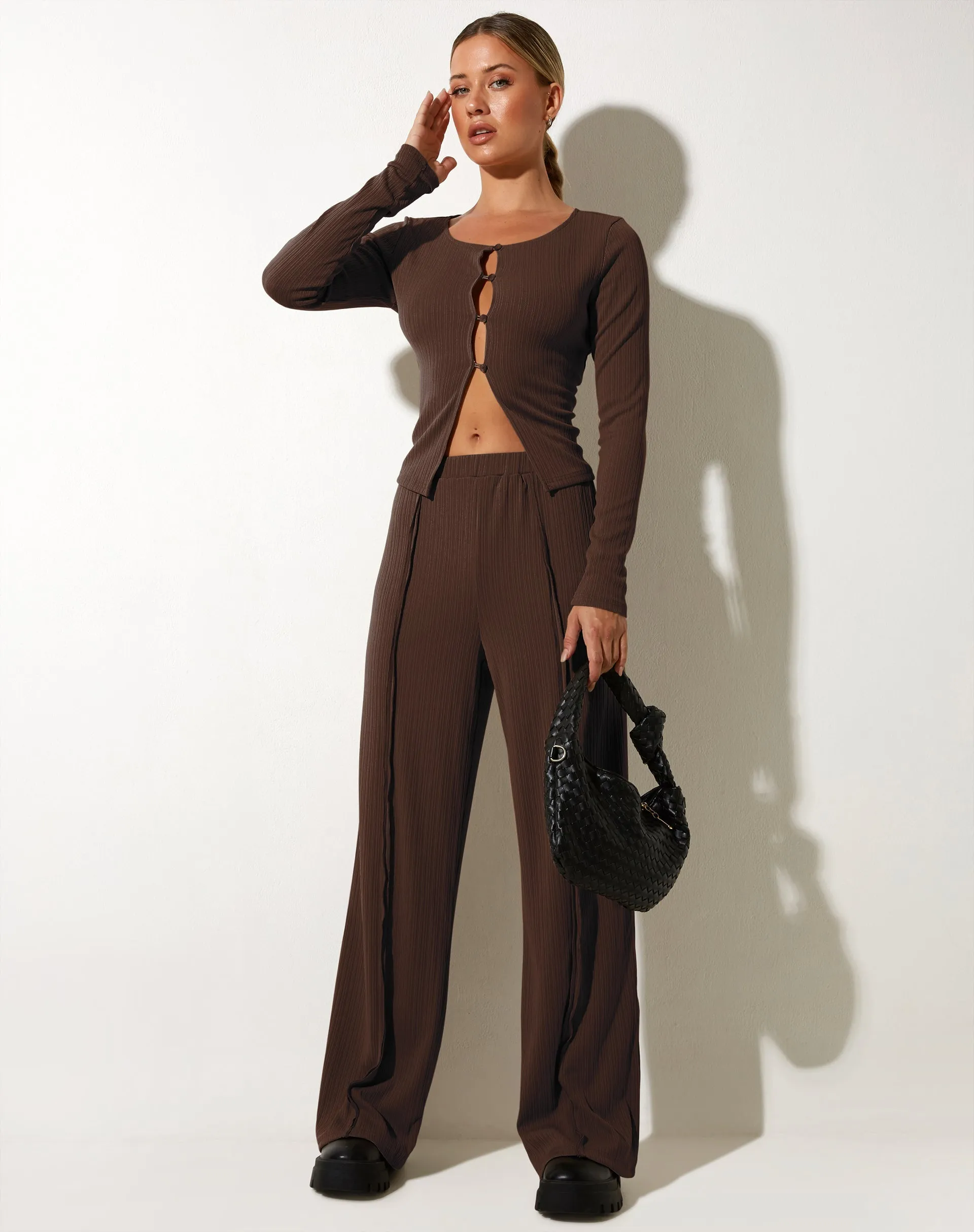 Odara Long Sleeve Top in Bitter Chocolate sold by Motel Rocks product image thumbnail 5