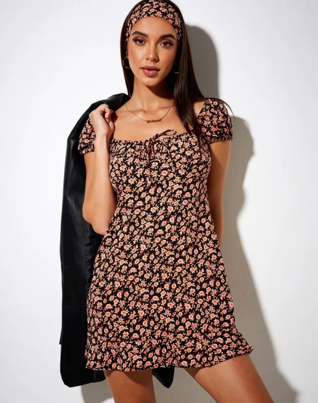 Galaca Mini Dress in Autumn Blossom sold by Motel Rocks
