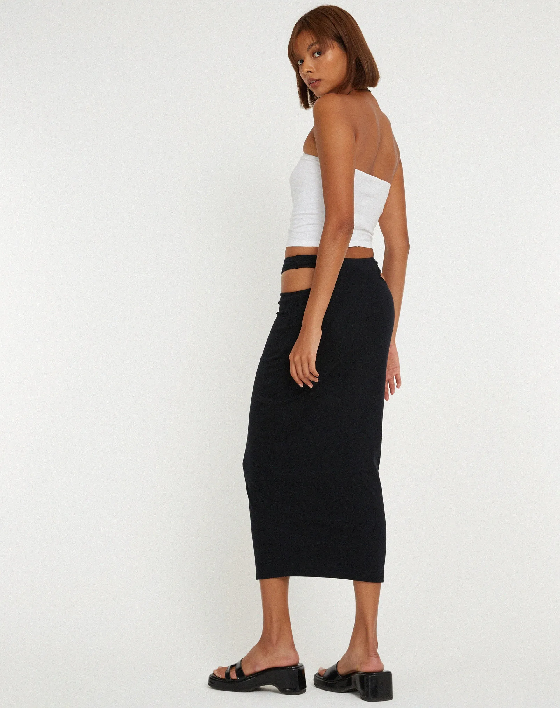 Steira Midi Skirt in Black sold by Motel Rocks product image thumbnail 4