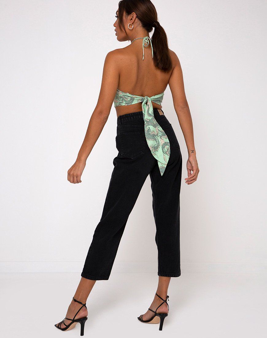 Maudy Crop Top in Chinese Dragon Neo Mint sold by Motel Rocks product image thumbnail 5