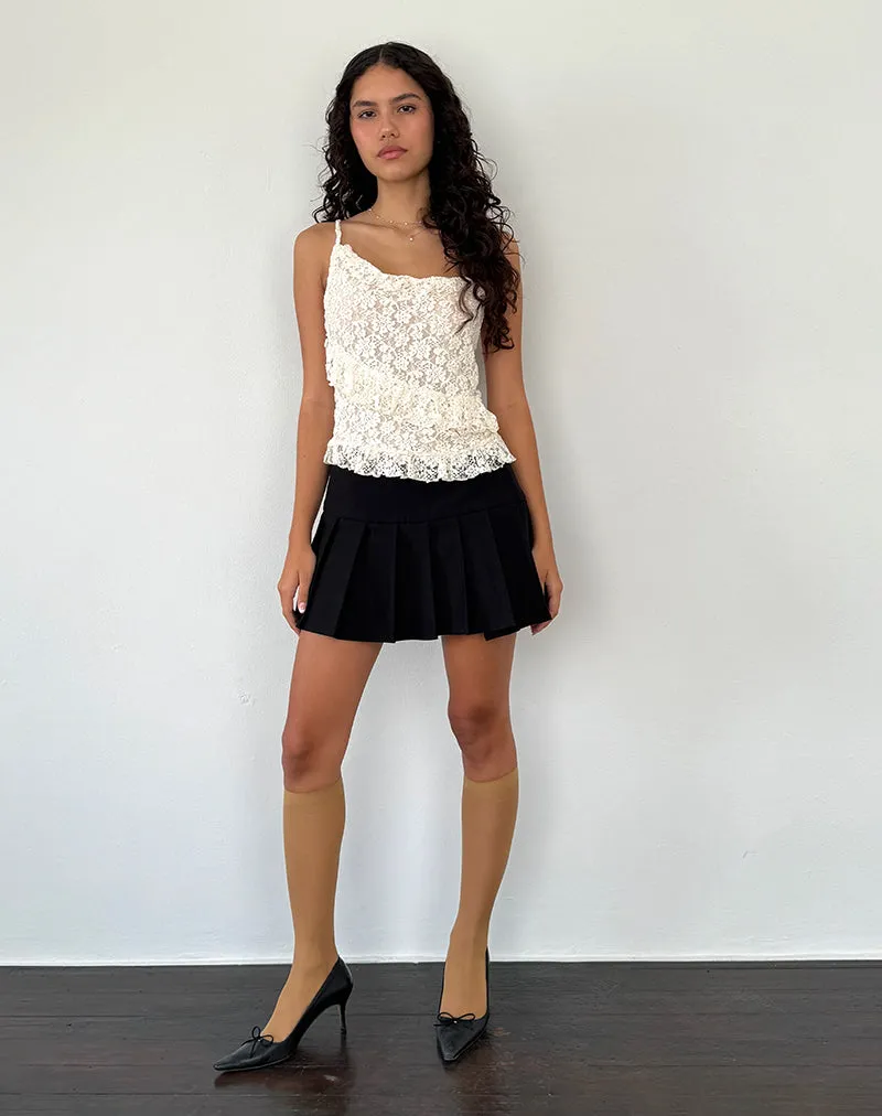 Octavia Asymmetric Cami Top in Lace Ivory sold by Motel Rocks product image thumbnail 4