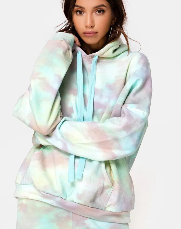 Oversize Hoodie in Pastel Tie Dye sold by Motel Rocks
