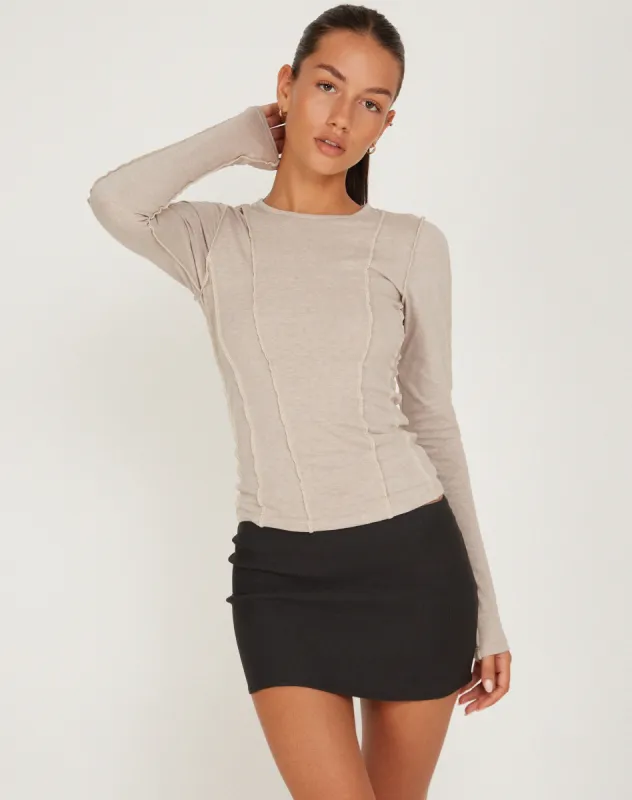 Huda Long Sleeve Top in Coconut Milk made by Motel Rocks
