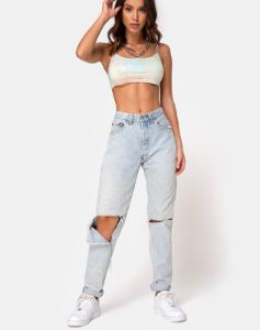 Kimo Crop Top in Pastel Tie Dye sold by Motel Rocks