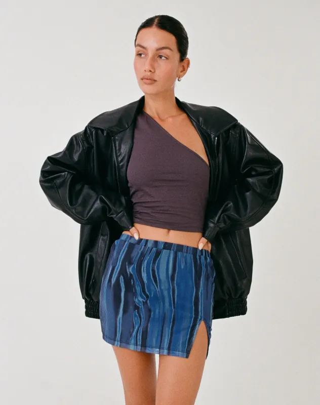 MOTEL X JACQUIE Pelma Mini Skirt in Colour Bleed Blue sold by Motel Rocks