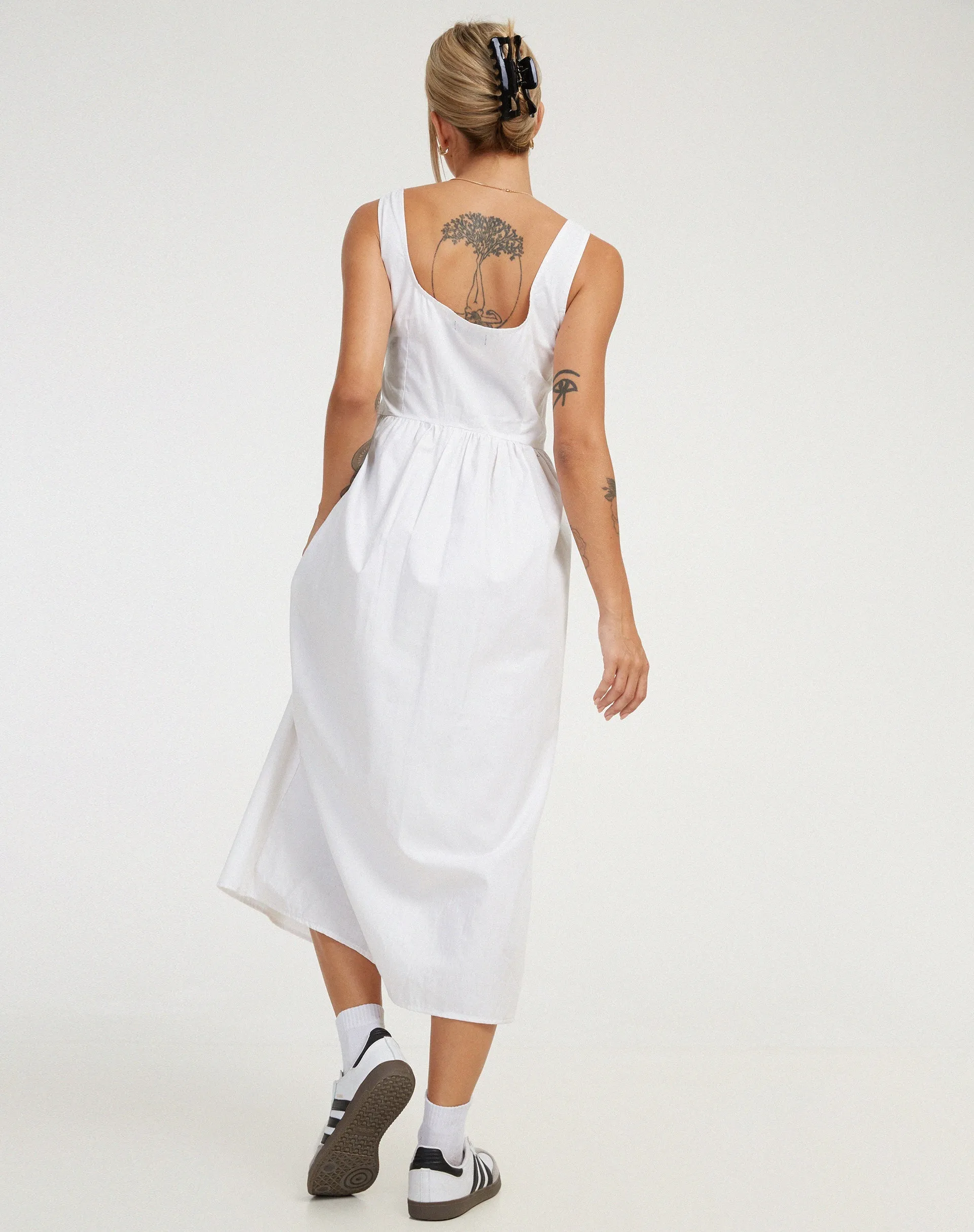 Melrose Midi Dress in White sold by Motel Rocks product image thumbnail 4