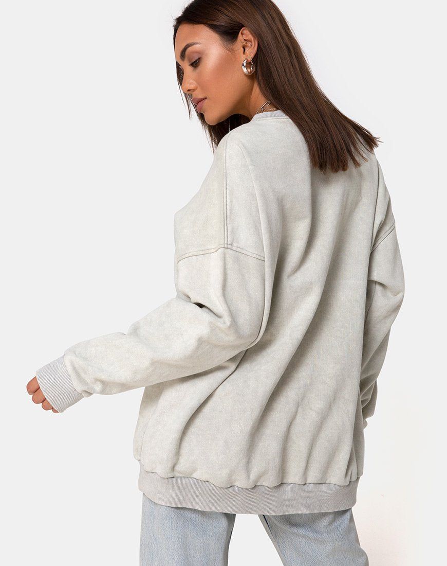 Glo Sweatshirt in Ecru with Butterfly Embro sold by Motel Rocks product image thumbnail 4