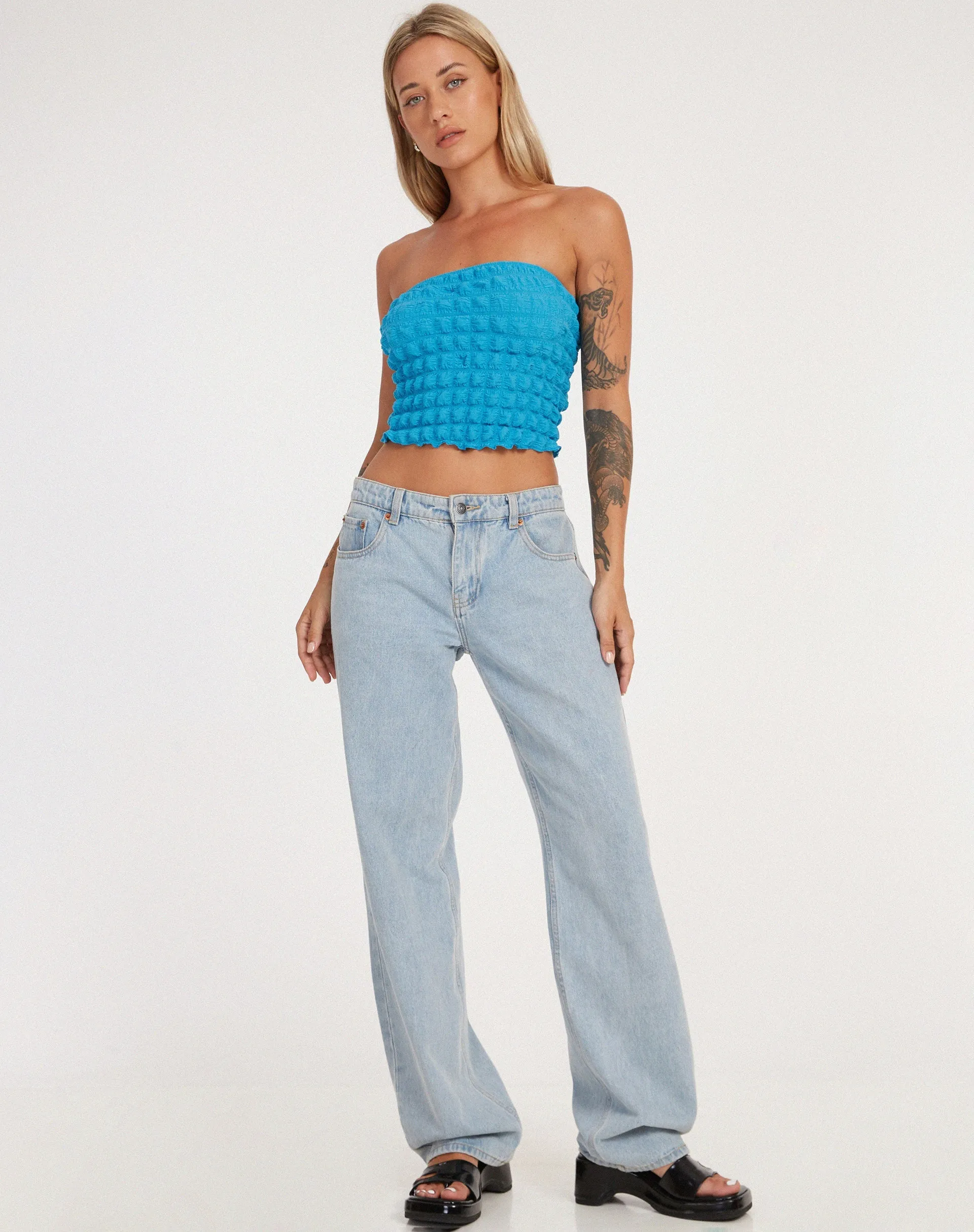 Dulce Bandeau Top in Blue sold by Motel Rocks product image thumbnail 2