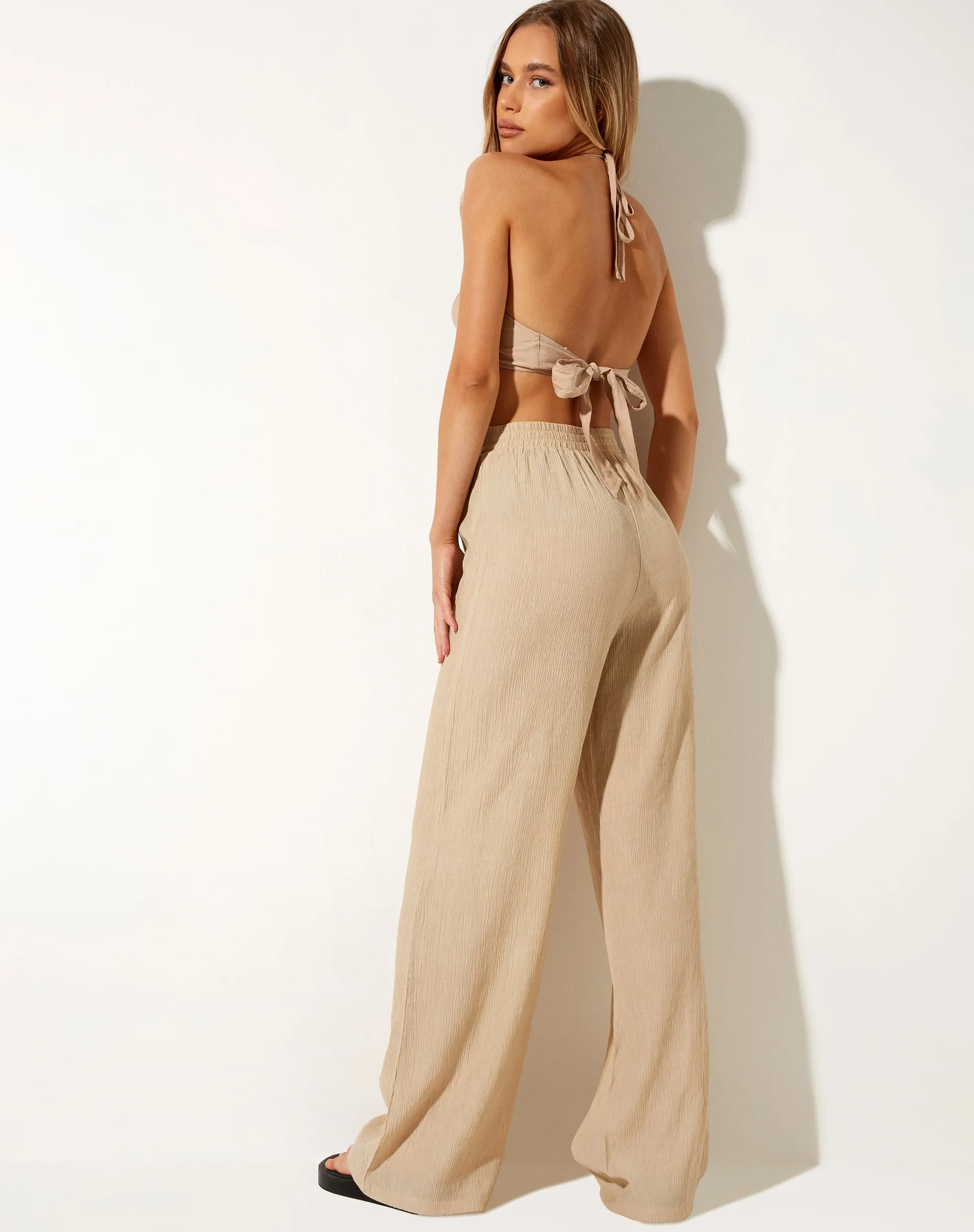 Delphi Crop Top in Crinkle Tan sold by Motel Rocks product image thumbnail 5