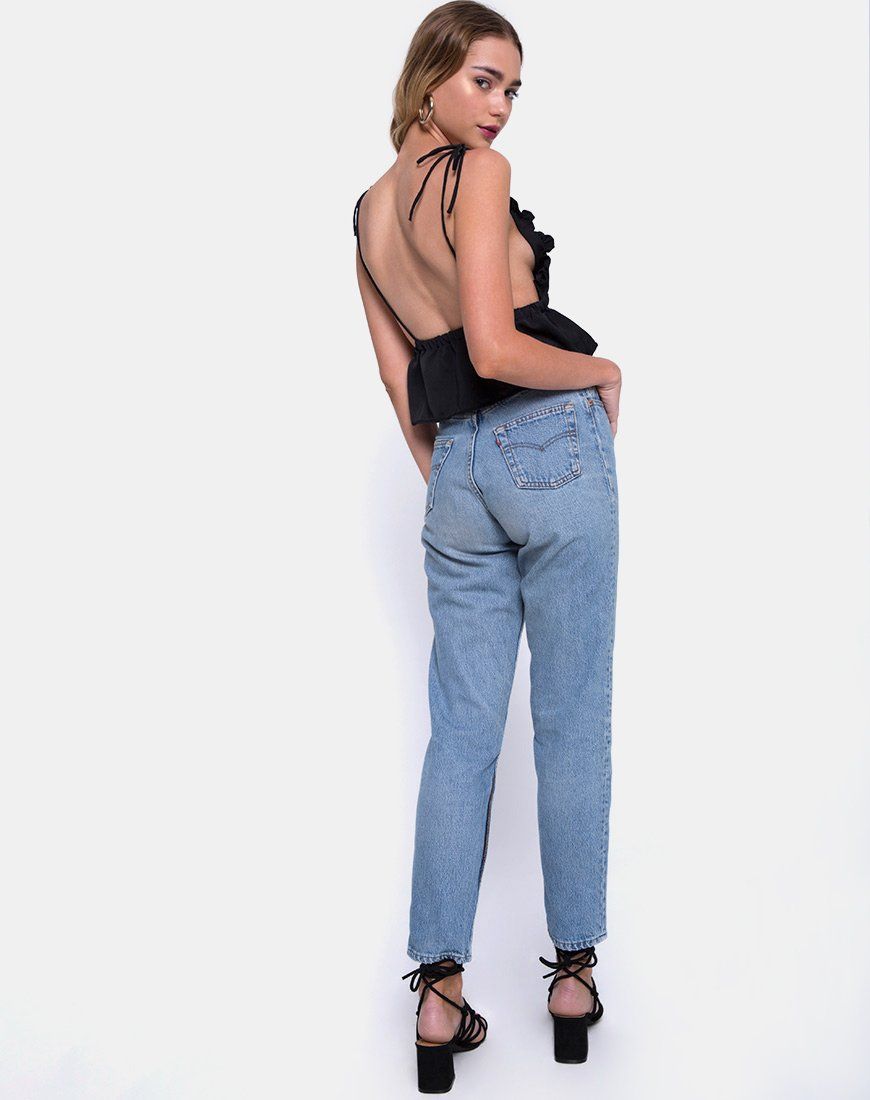 Tyrell Bralette Top in Satin Black sold by Motel Rocks product image thumbnail 4